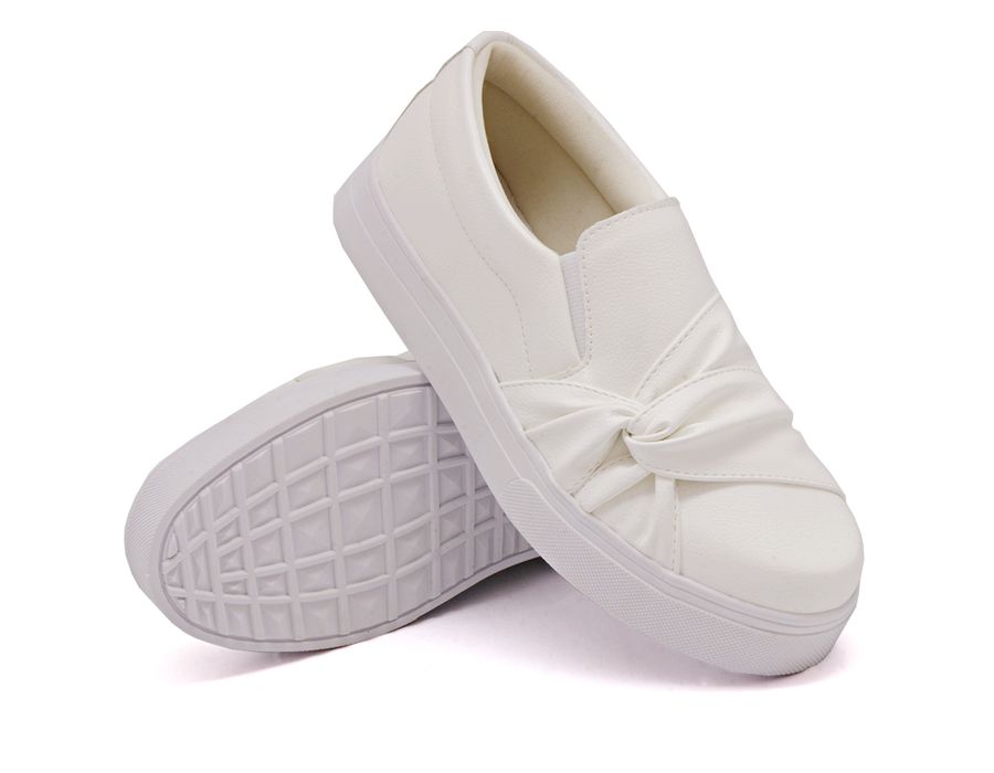 Tênis Slip On Nó Lateral Dk Shoes Branco