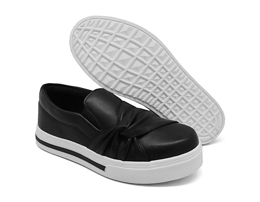 Tênis Slip On Nó Lateral Dk Shoes Preto