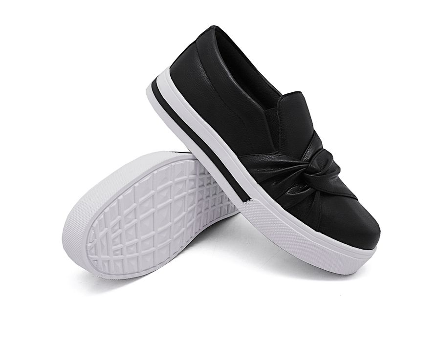 Tênis Slip On Nó Lateral Dk Shoes Preto