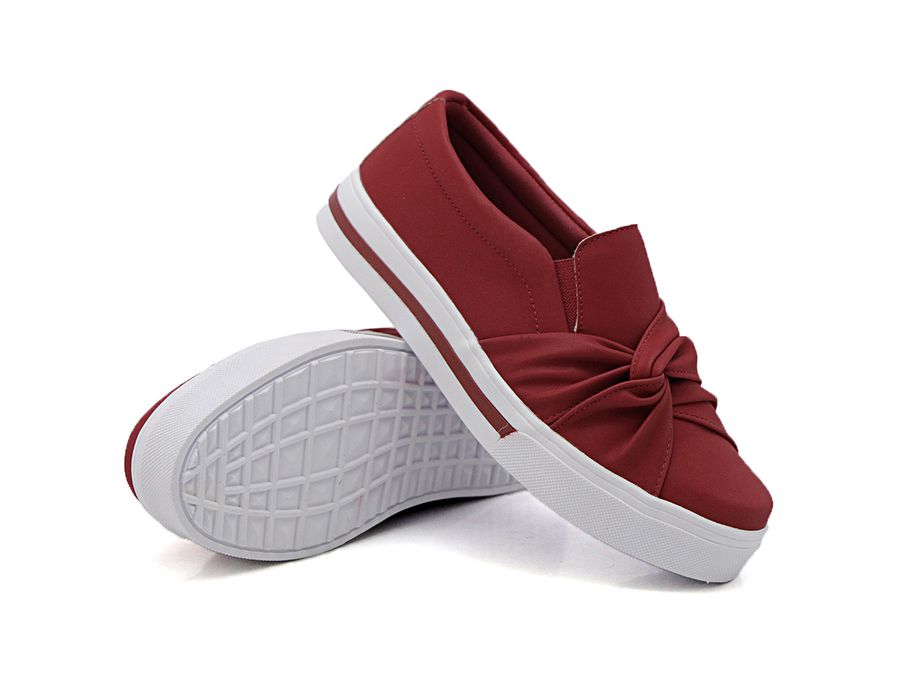 Tênis Slip On Nó Lateral Dk Shoes Vermelho