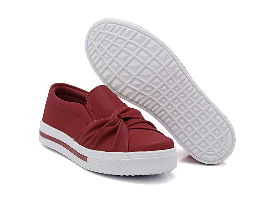 Tênis Slip On Nó Lateral Dk Shoes Vermelho