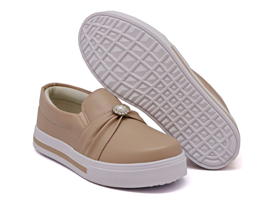 Tênis Slip On Dk Shoes Sola Listra Pérola Rose