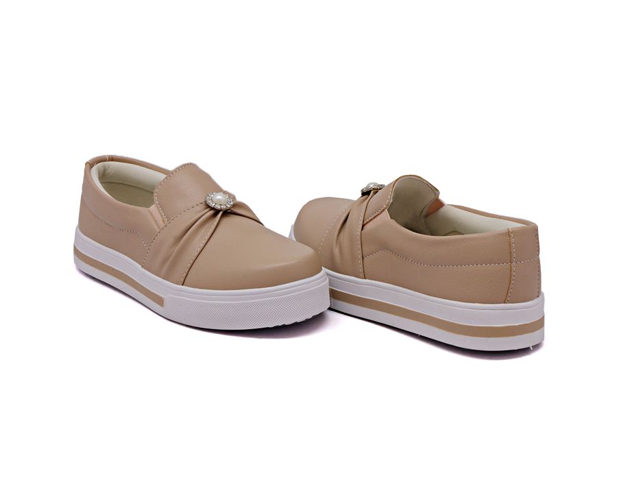 Tênis Slip On Dk Shoes Sola Listra Pérola Rose
