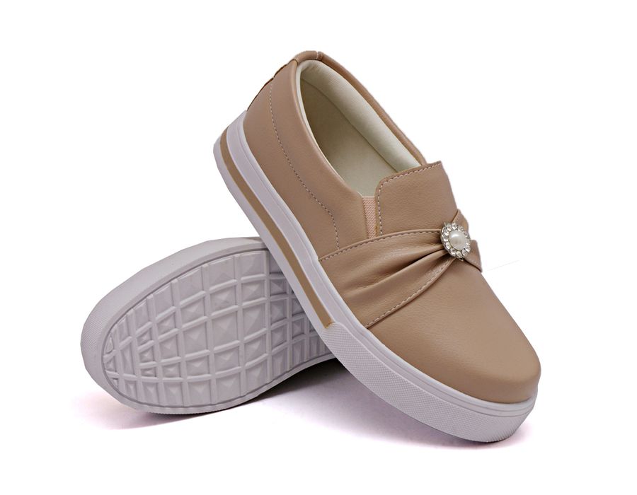 Tênis Slip On Dk Shoes Sola Listra Pérola Rose