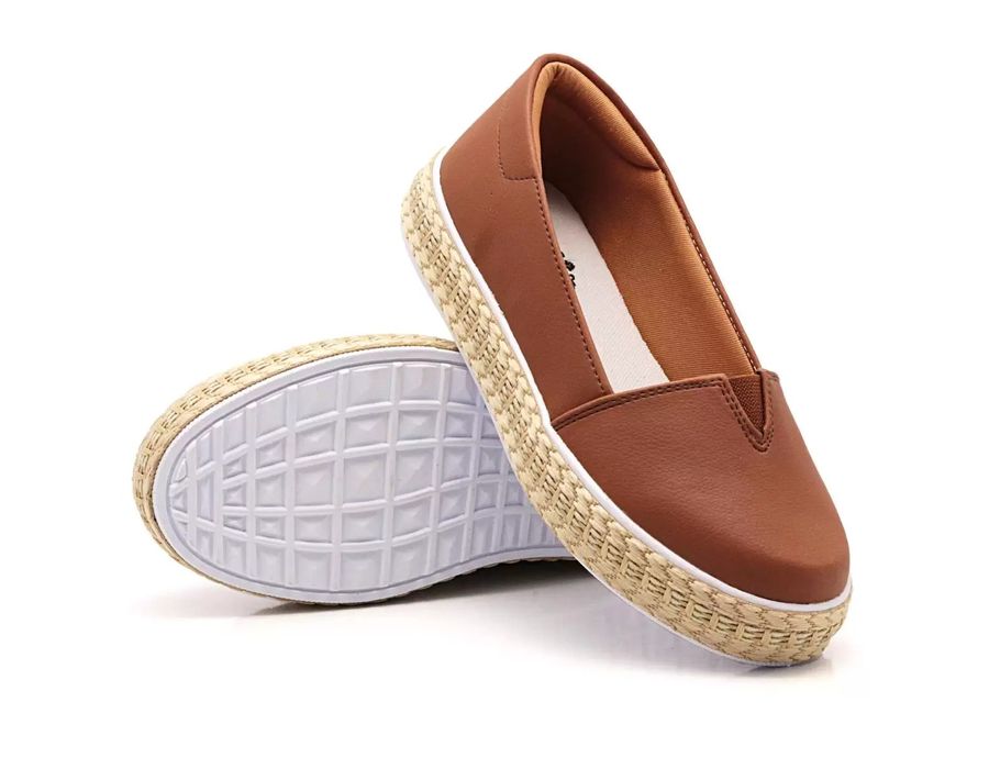 Tênis Sapatilha Feminino Dk Shoes Detalhe Corda Caramelo
