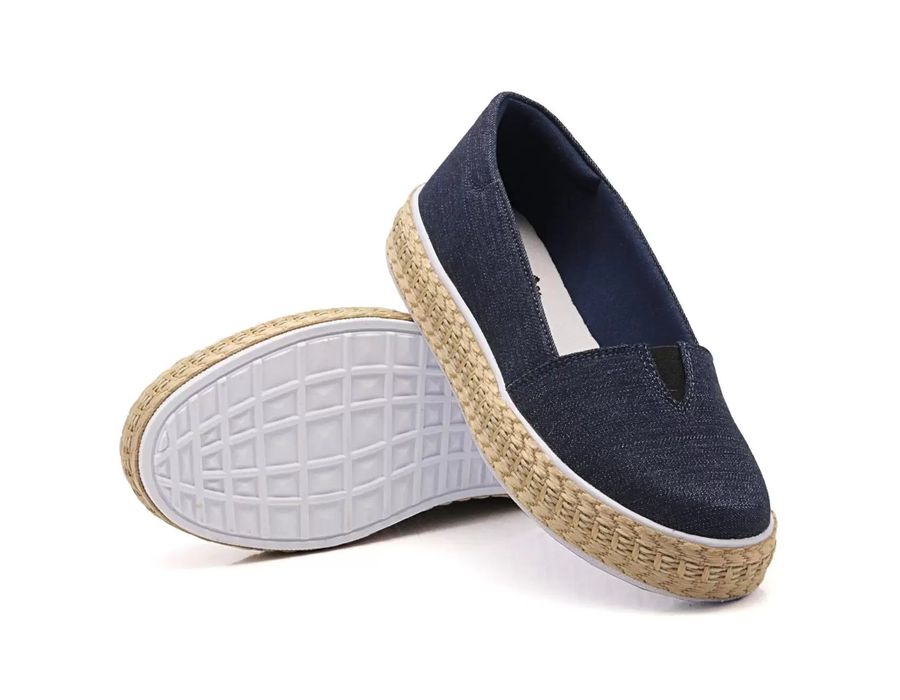 Tênis Sapatilha Feminino Dk Shoes Detalhe Corda Jeans Escuro