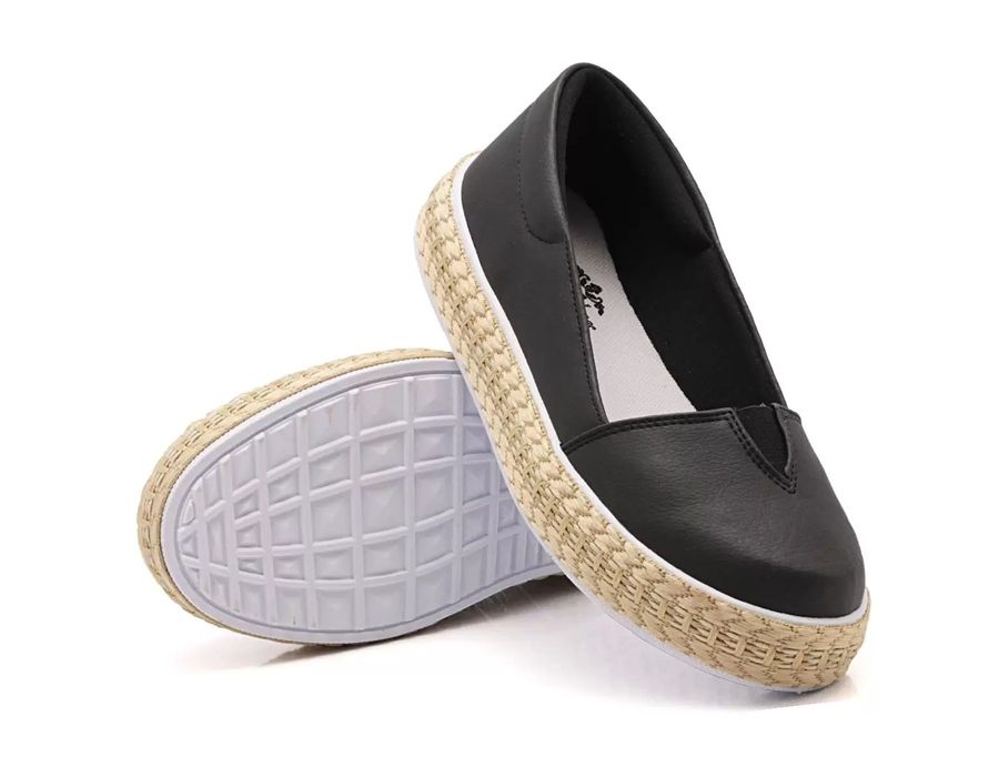 Tênis Sapatilha Feminino Dk Shoes Detalhe Corda Preto