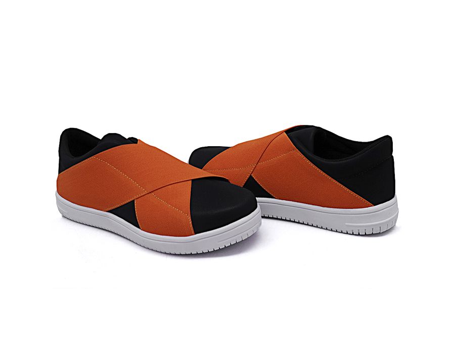 Tênis Siena Elástico Dk Shoes Preto Laranja