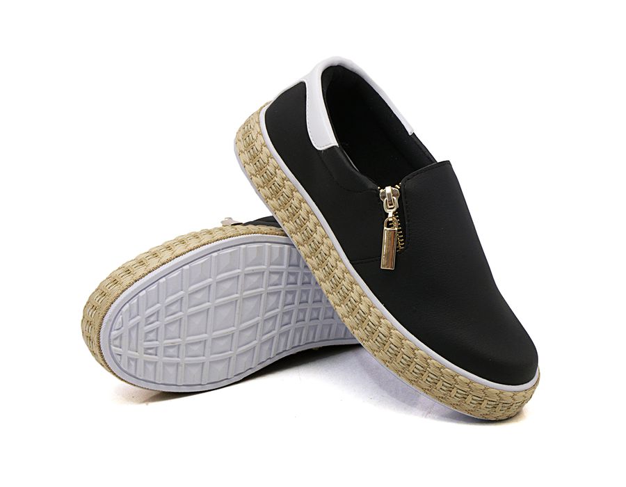 Tênis Feminino Slip On Zíper Pietra Corda Dk Shoes