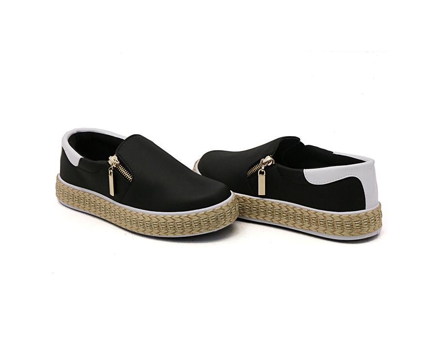 Tênis Feminino Slip On Zíper Pietra Corda Dk Shoes