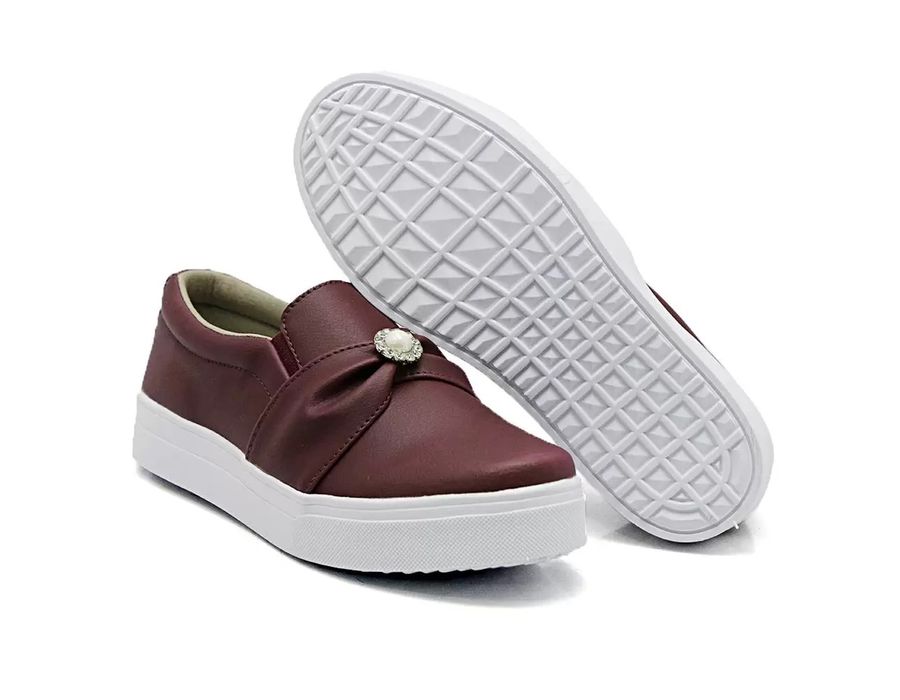 Tênis Slip On Dk Shoes Pérola Bordo