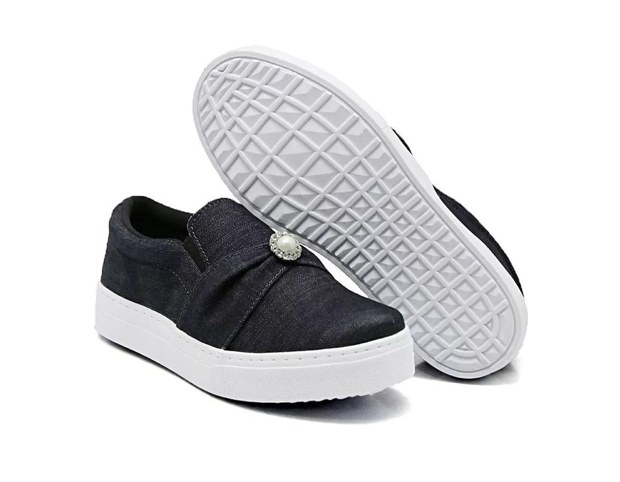 Tênis Slip On Dk Shoes Pérola Jeans Escuro