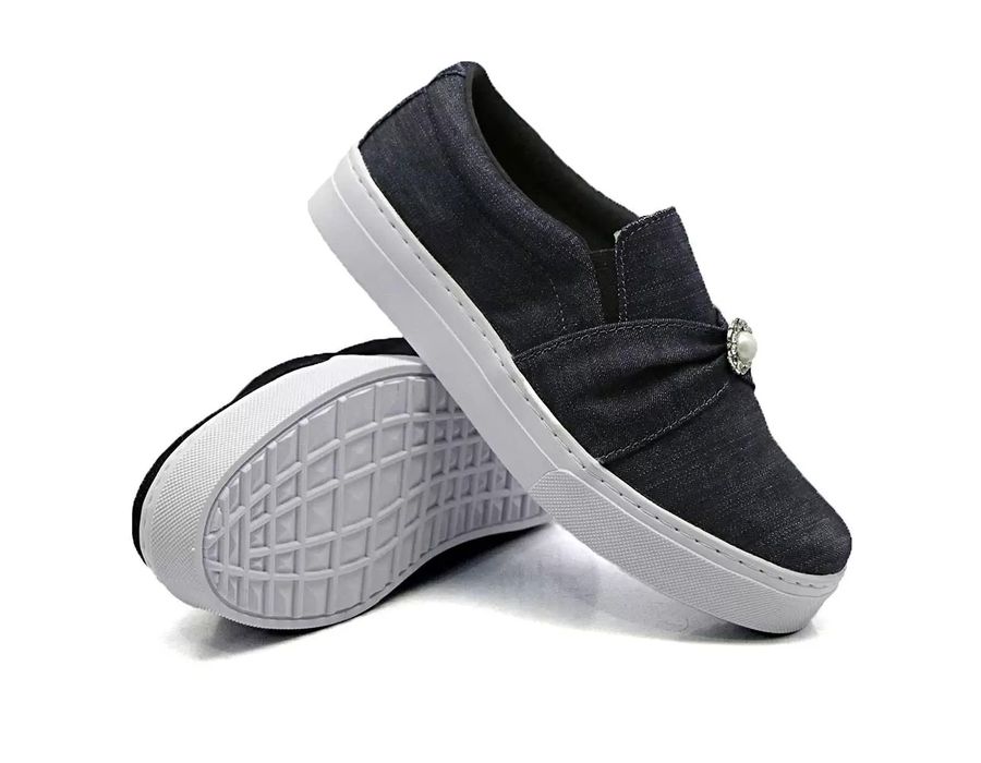 Tênis Slip On Dk Shoes Pérola Jeans Escuro