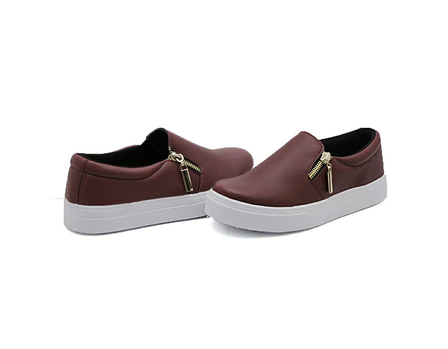 Tênis Slip On Zíper Lateral Dk Shoes Bordo