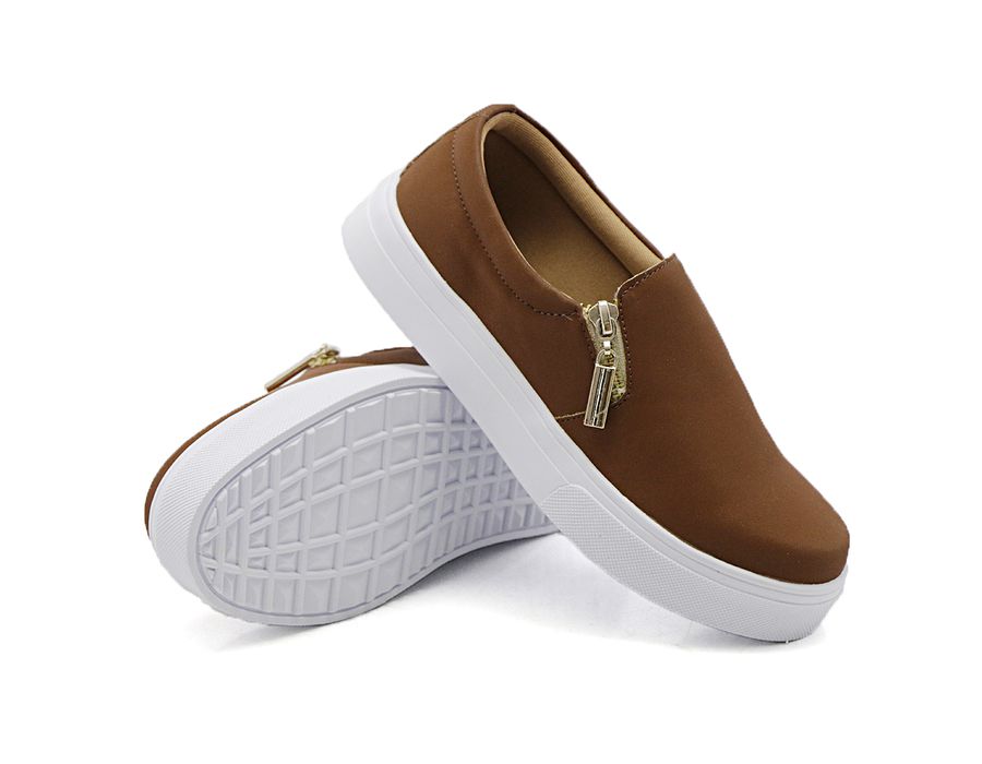 Tênis Slip On Zíper Lateral Dk Shoes Chocolate