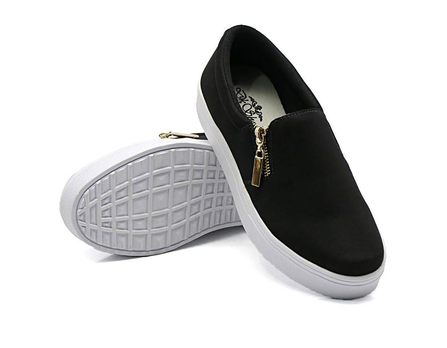 Tênis Slip On Zíper Lateral Dk Shoes Preto