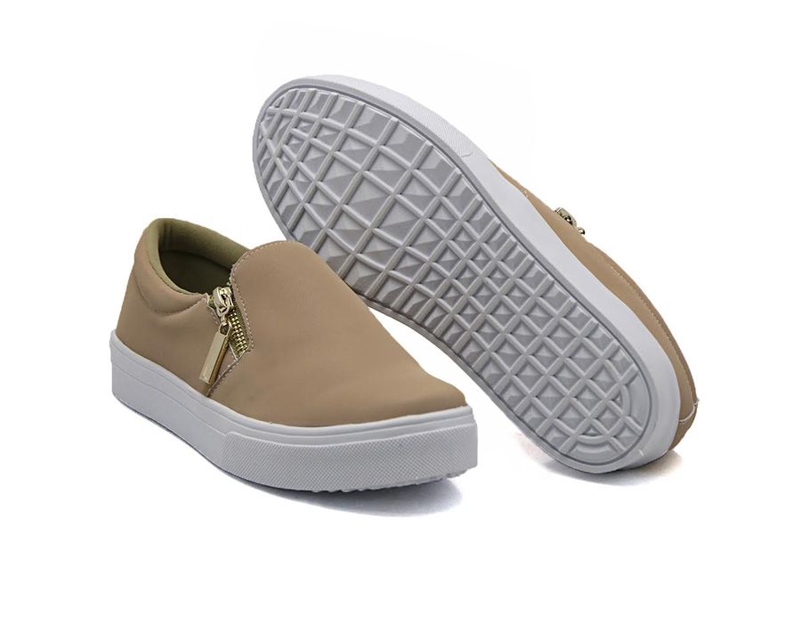 Tênis Slip On Zíper Lateral Dk Shoes Rose