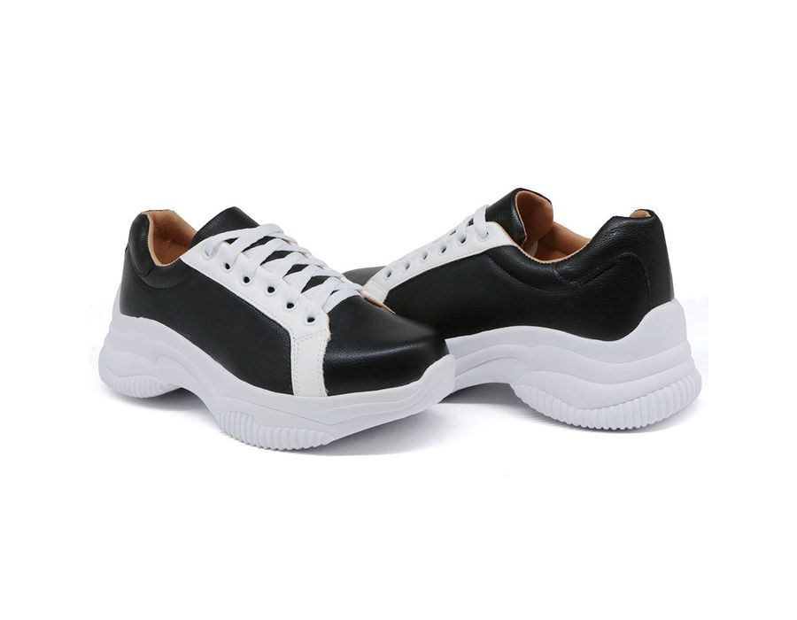 Tênis Cadarços Chunky Casual Dkshoes Preto Branco
