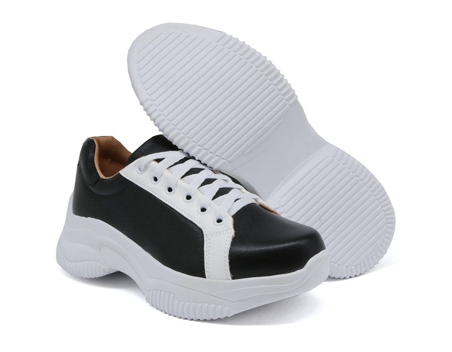 Tênis Cadarços Chunky Casual Dkshoes Preto Branco