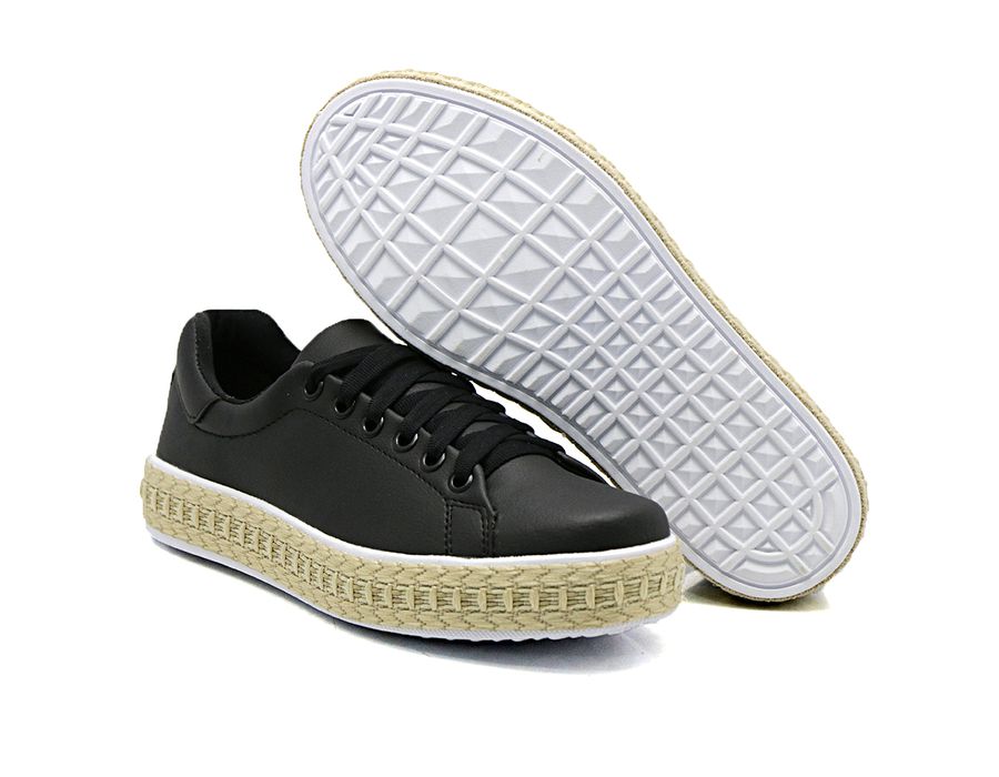Tênis Liso Pietra Corda Dk Shoes Preto