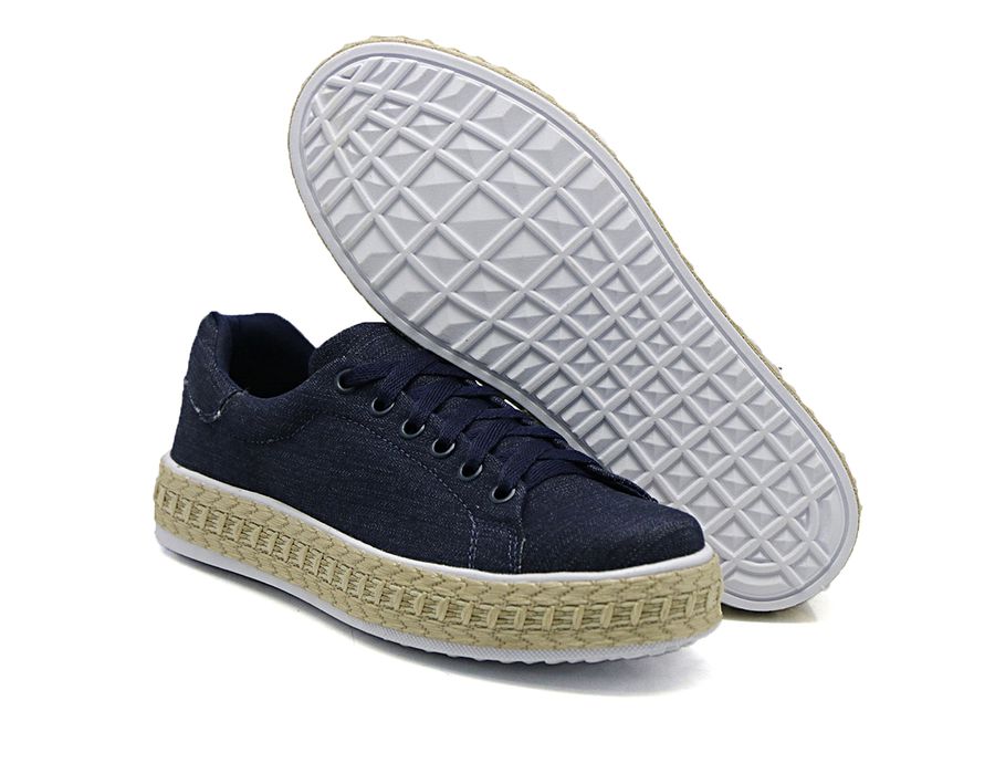 Tênis Liso Pietra Corda Dk Shoes Jeans Escuro