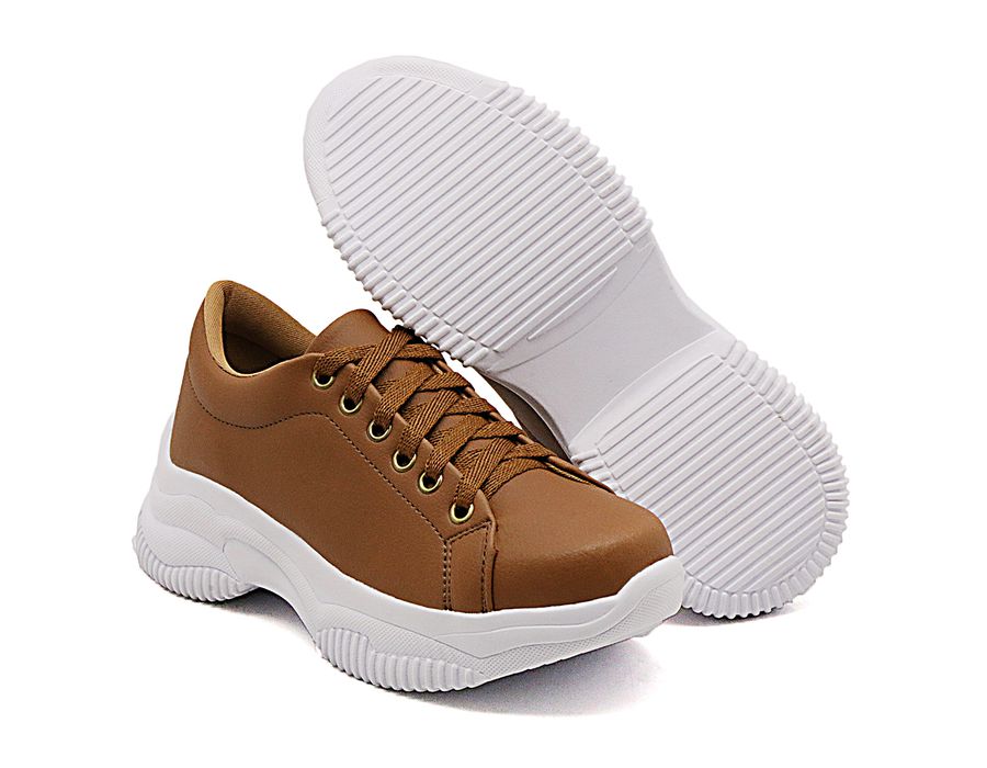 Tênis Siena Chunky Liso DK Shoes Lançamento Caramelo