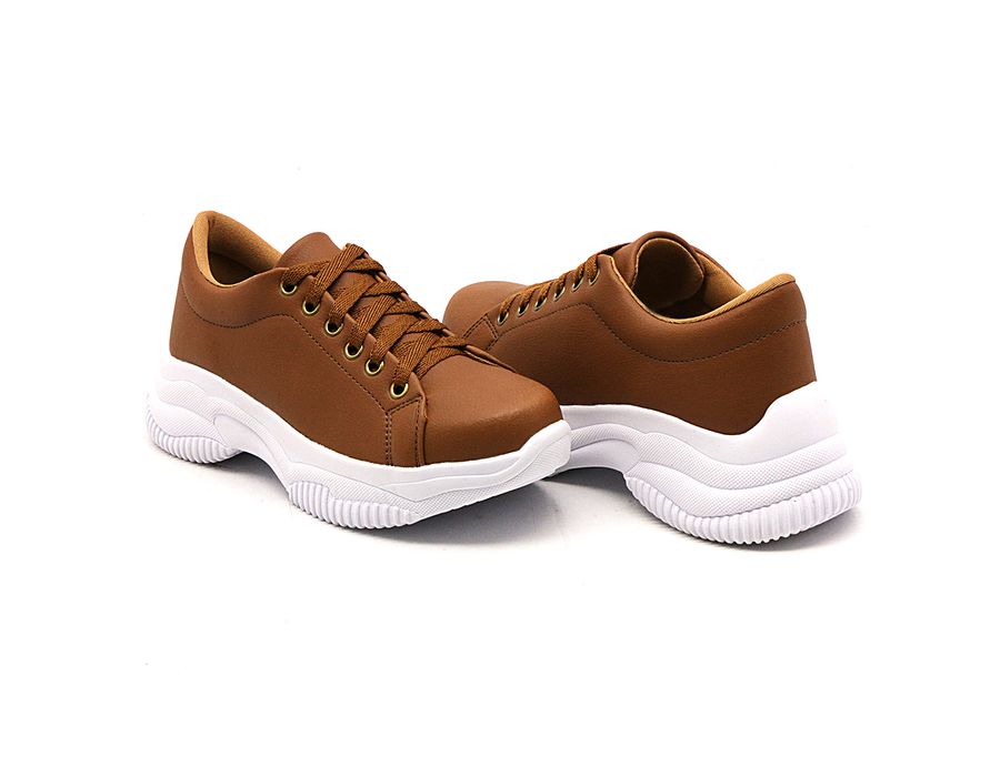 Tênis Siena Chunky Liso DK Shoes Lançamento Caramelo