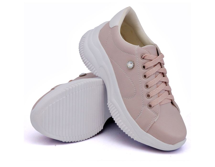 Tênis Casual Strass Feminino Chunky Dk Shoes Rose