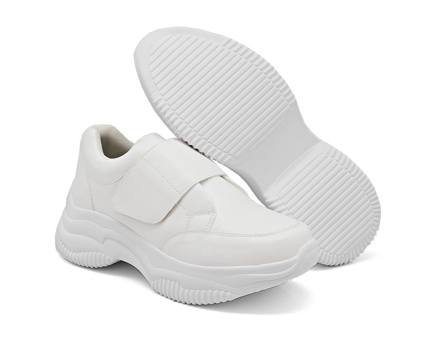 Tênis Chunky Casual Dk shoes Tira Auto Colante Branco