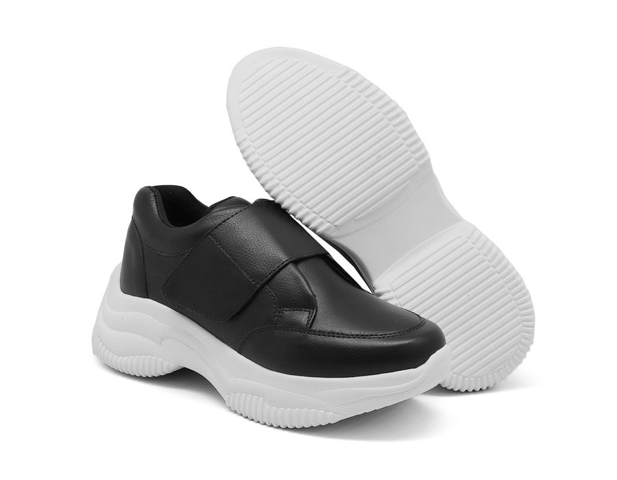 Tênis Chunky Casual Dk shoes Tira Auto Colante Preto