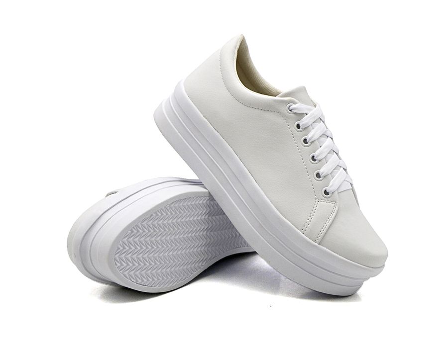 Tênis Cadarços Dk Shoes Siena Flat Form Branco