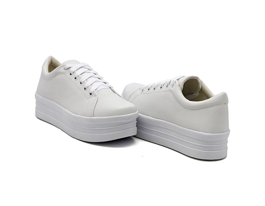 Tênis Cadarços Dk Shoes Siena Flat Form Branco