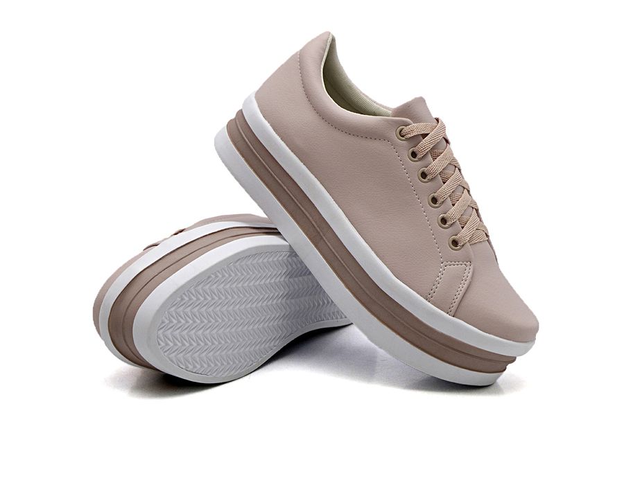 Tênis Cadarços Dk Shoes Siena Flat Form Rosê