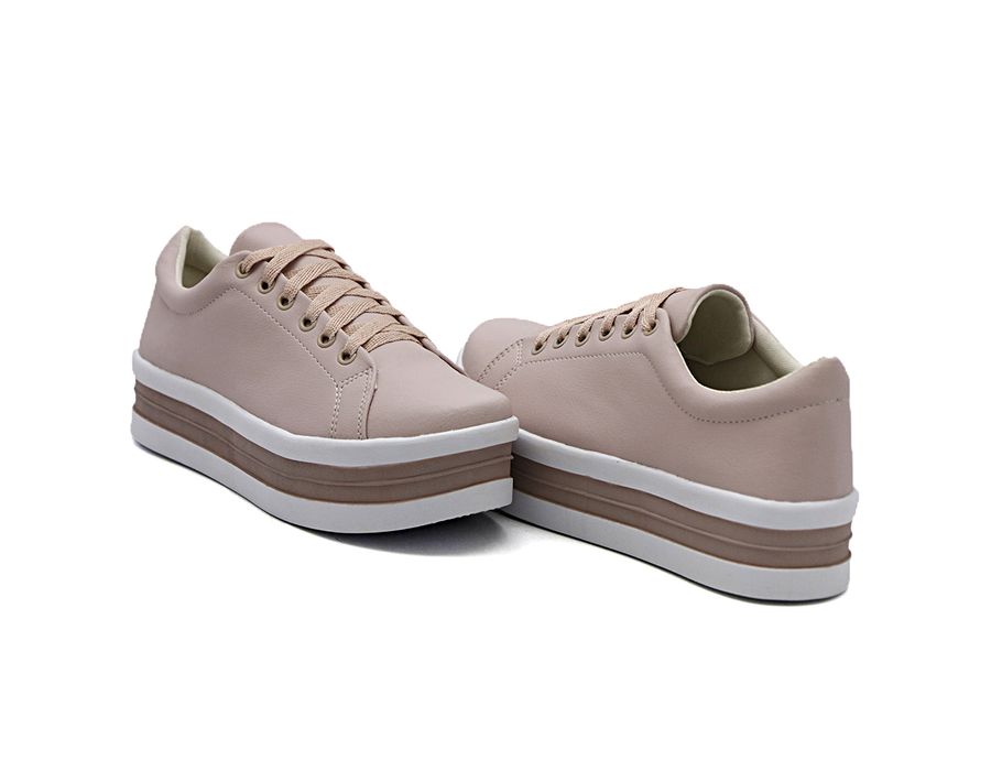 Tênis Cadarços Dk Shoes Siena Flat Form Rosê