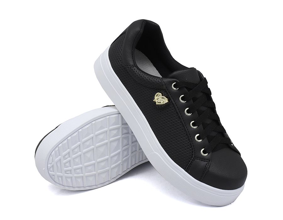 Tênis Siena Perfurado Preto