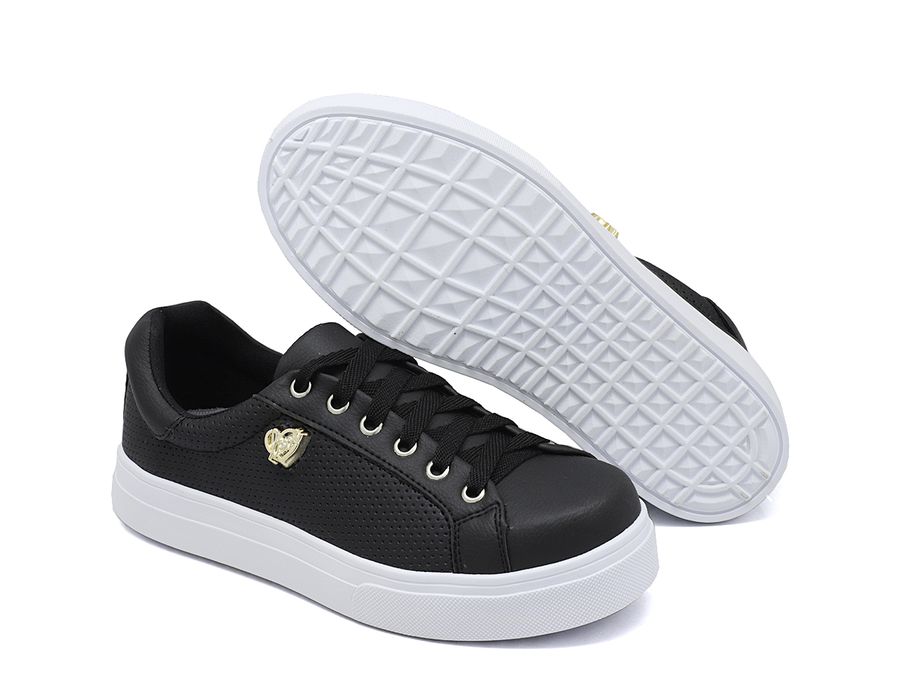 Tênis Siena Perfurado Preto