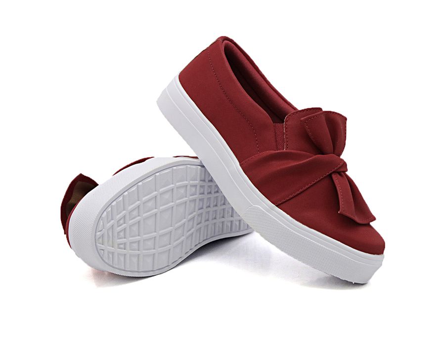 Tênis Infantil Slip On Dk Detalhe Laço Vermelho