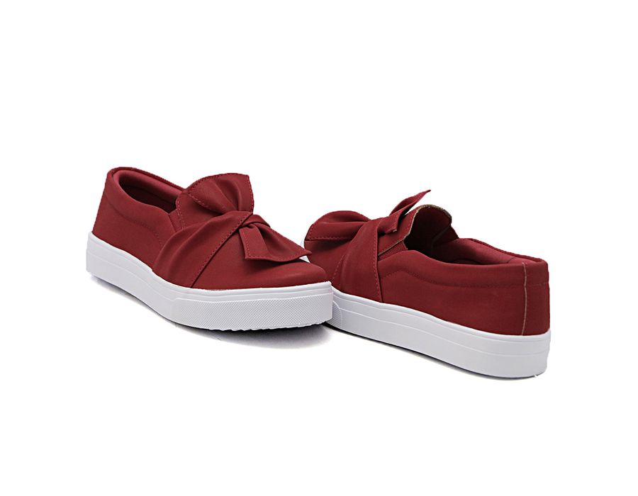 Tênis Infantil Slip On Dk Detalhe Laço Vermelho
