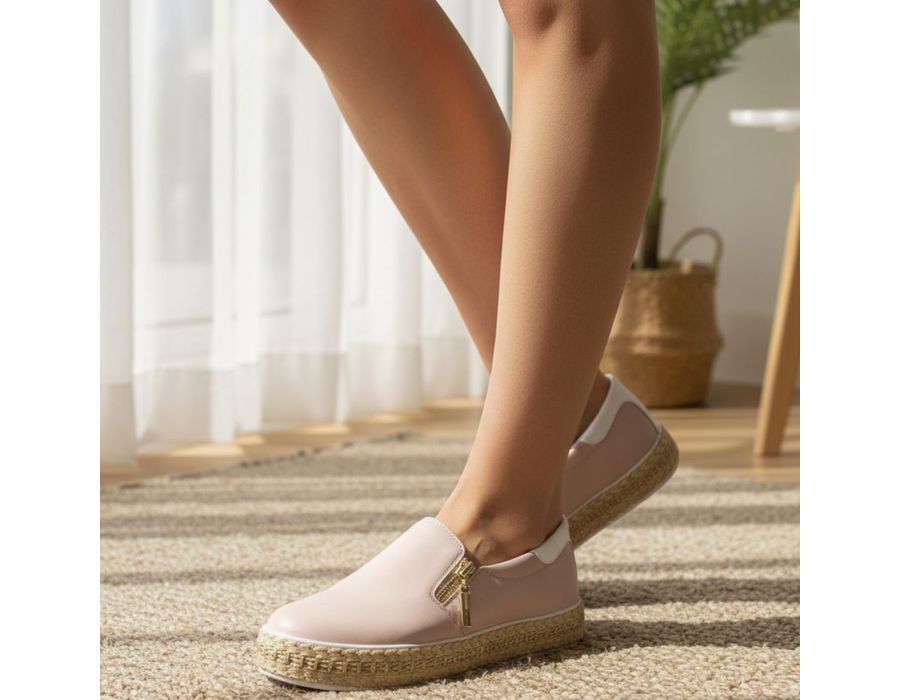 Tênis Feminino Slip On Zíper Pietra Corda Dk Shoes Rose