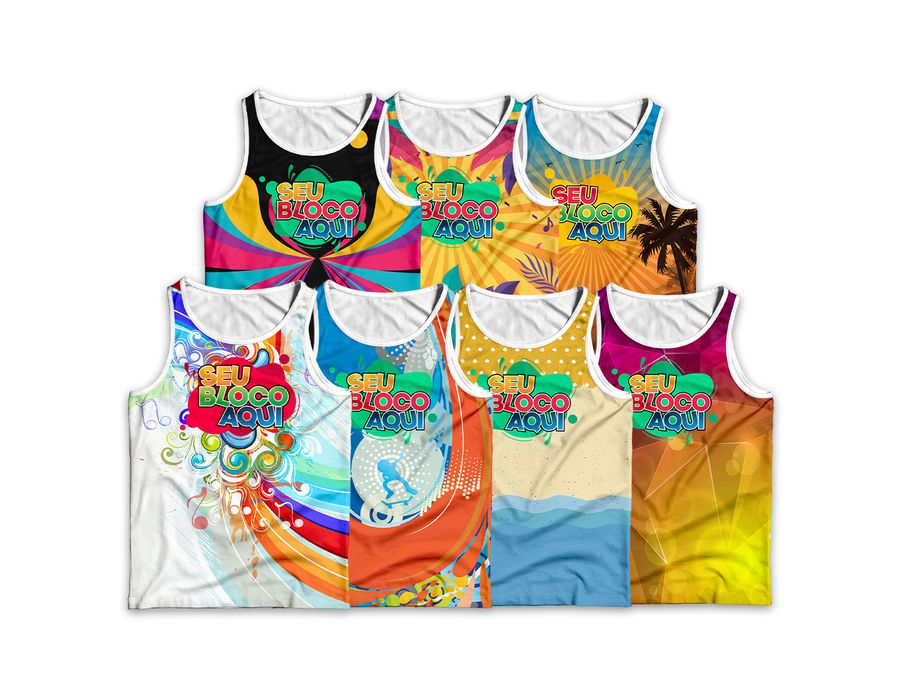 Kit 100 Abadás Personalizados Regata | ESTAMPARIA NET