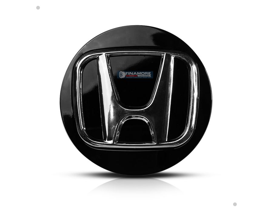 Calotinha Centro de Roda Honda New Civic HR-V CR-V Accord – Preto com Logo Cromado – Encaixe Perfeito + Visual Original