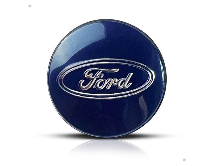 Kit 4 Calotinhas Centro de Roda Ford Azul - Encaixe Perfeito + Estilo Original nas Rodas