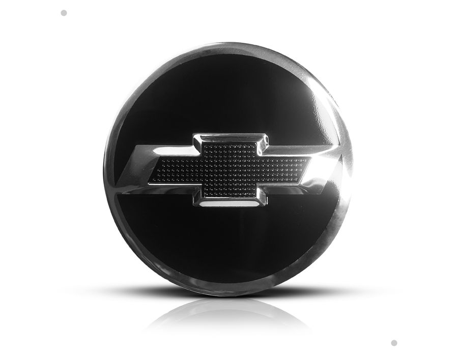 Kit 4 Calotinhas Miolo Centro Roda GM Cruze/Sonic/Tracker com Emblema Preto Camaro