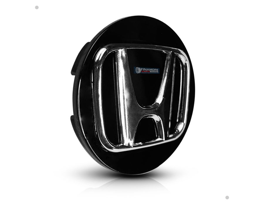 Calotinha Centro de Roda Honda New Civic HR-V CR-V Accord – Preto com Logo Cromado – Encaixe Perfeito + Visual Original