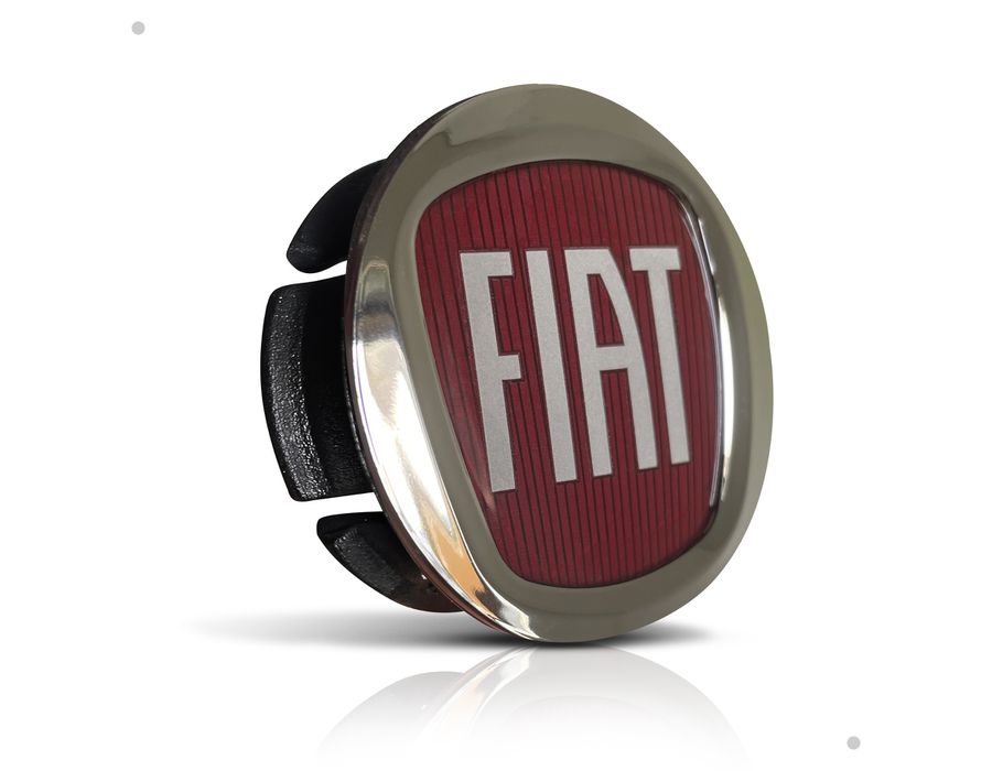 Kit 4 Calotinhas Centro de Roda Fiat Vermelha Acrílico – Encaixe Perfeito + Estilo Original nas Rodas