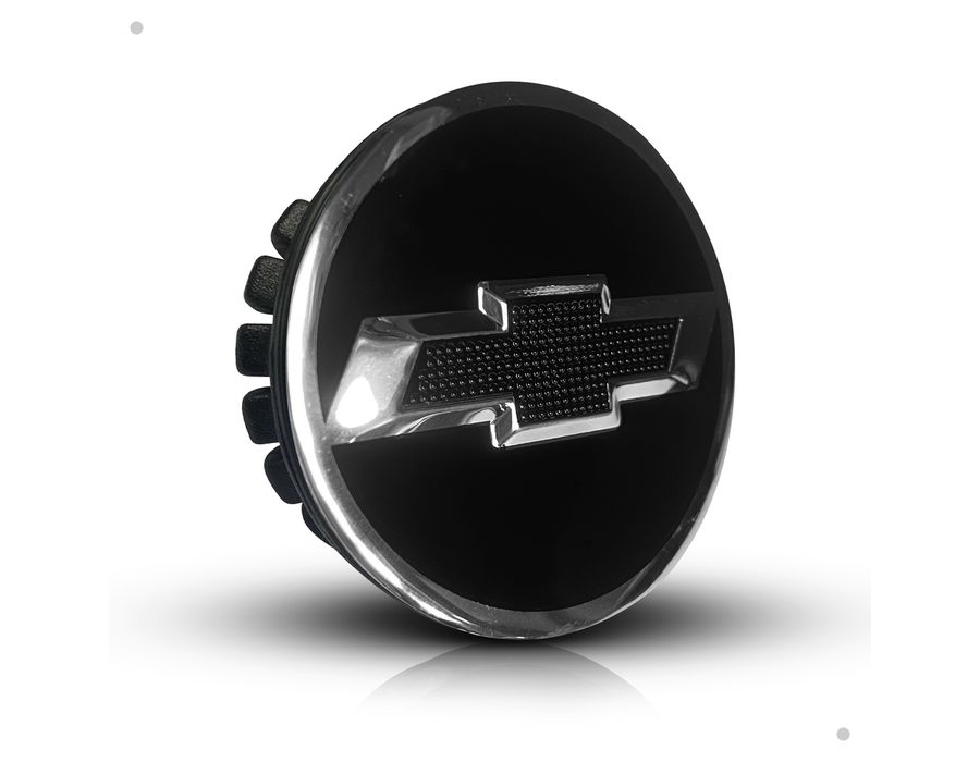 Kit 4 Calotinhas Miolo Centro Roda GM Cruze/Sonic/Tracker com Emblema Preto Camaro