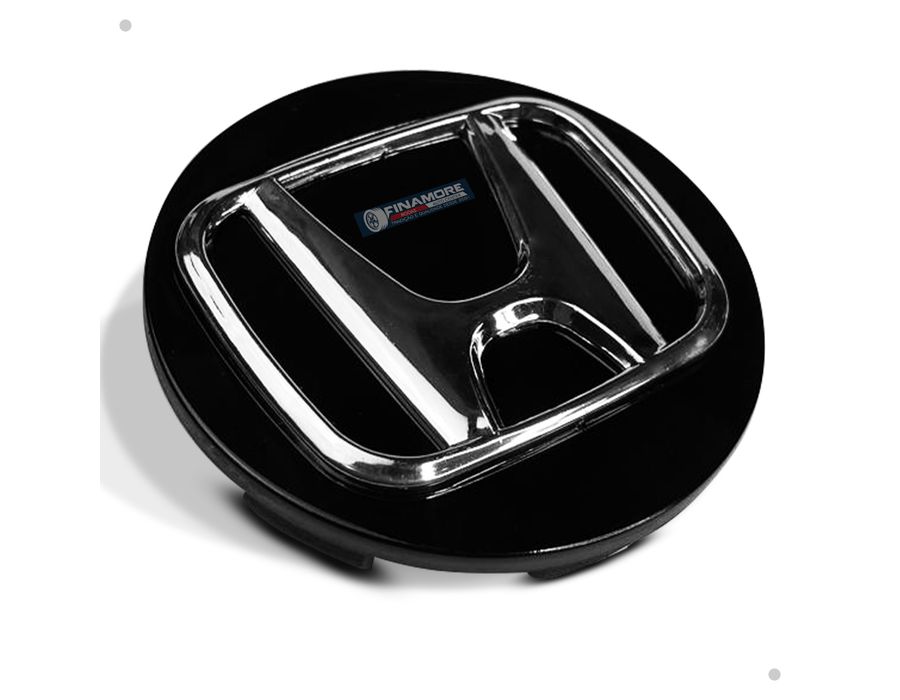 Calotinha Centro de Roda Honda New Civic HR-V CR-V Accord – Preto com Logo Cromado – Encaixe Perfeito + Visual Original