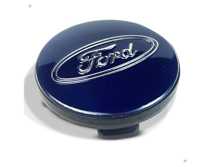 Kit 4 Calotinhas Centro de Roda Ford Azul - Encaixe Perfeito + Estilo Original nas Rodas