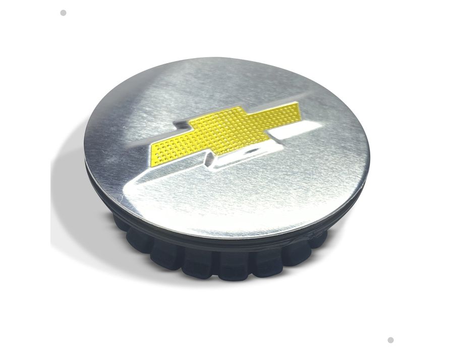Kit 4 Calotinhas Miolo Centro Roda GM Cruze/Sonic/Tracker Prata Escovado com Emblema
