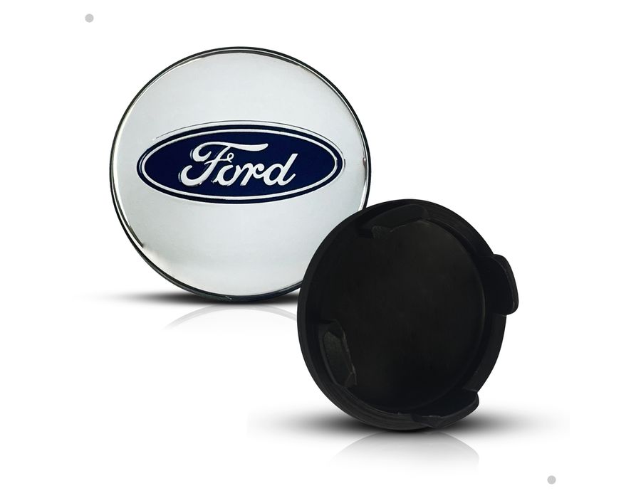 Kit 4 Calotinhas Centro de Roda Ford Prata – Encaixe Perfeito + Estilo Original nas Rodas